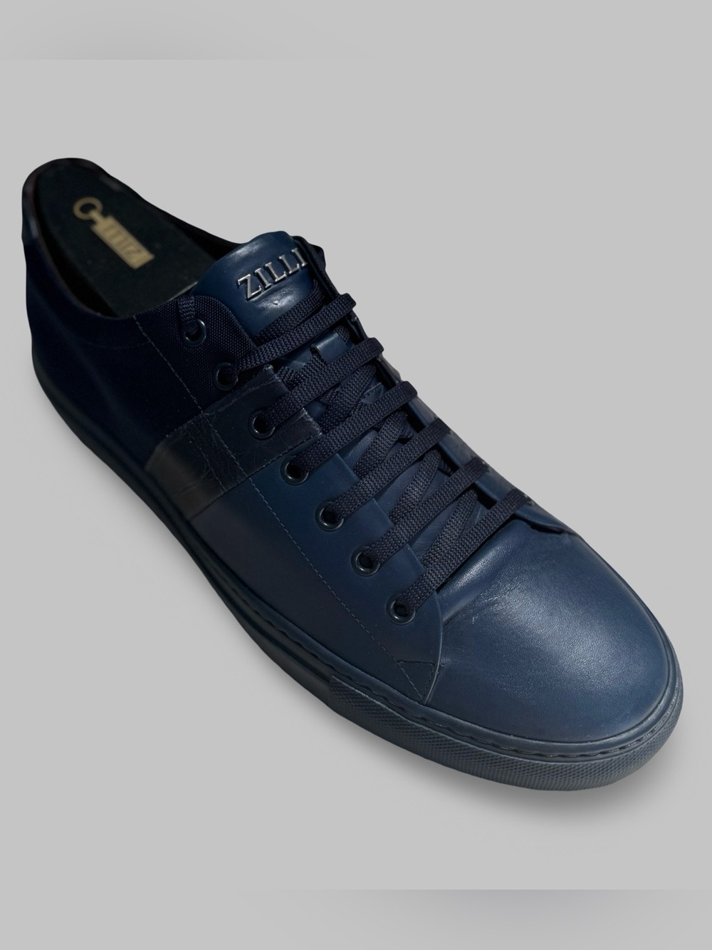 Men’s Zilli Calf Leather Sneakers Dark Blue Italy size 44